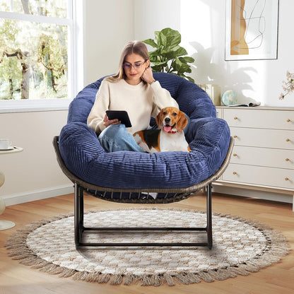The Ultimate Reading Chair: Plush Rocking Papasan for Cozy Evenings