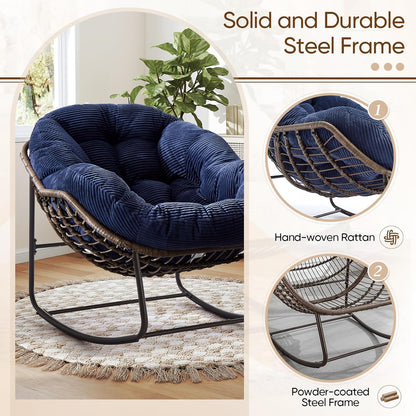 The Ultimate Reading Chair: Plush Rocking Papasan for Cozy Evenings