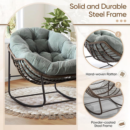 The Ultimate Reading Chair: Plush Rocking Papasan for Cozy Evenings