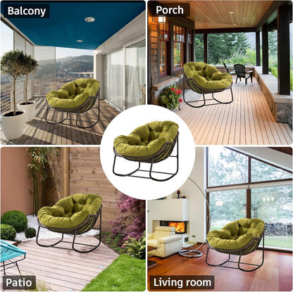 The Ultimate Reading Chair: Plush Rocking Papasan for Cozy Evenings