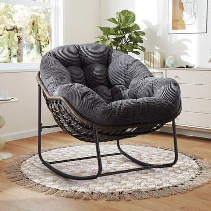 The Ultimate Reading Chair: Plush Rocking Papasan for Cozy Evenings