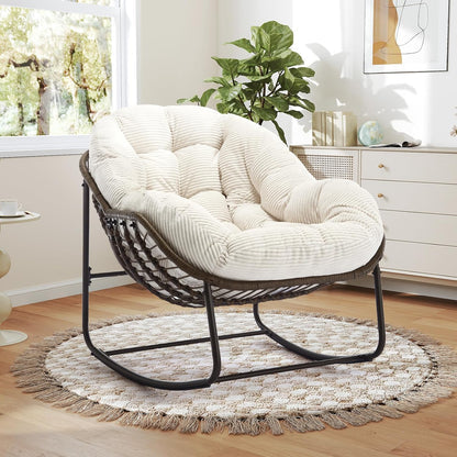 The Ultimate Reading Chair: Plush Rocking Papasan for Cozy Evenings