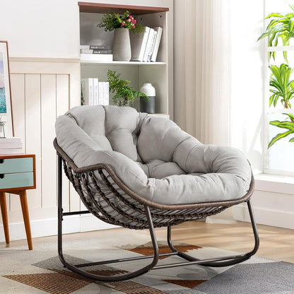 The Ultimate Reading Chair: Plush Rocking Papasan for Cozy Evenings