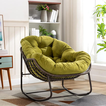 The Ultimate Reading Chair: Plush Rocking Papasan for Cozy Evenings